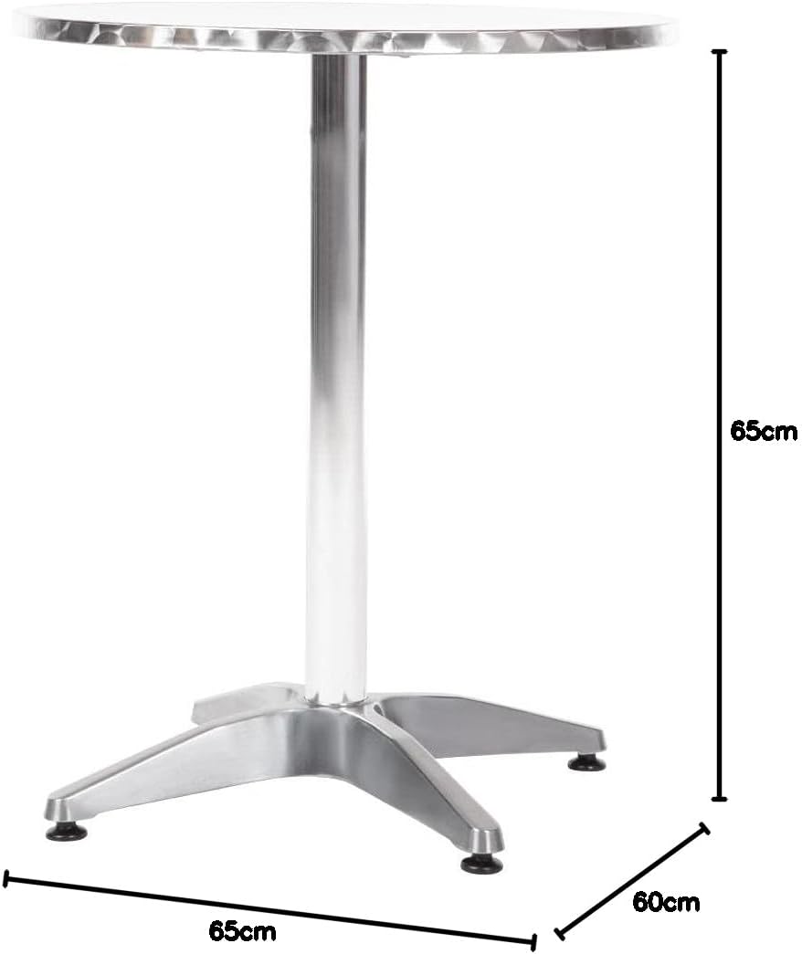 Bolero runder Bistrotisch Edelstahl 1 Bein 60cm 720(H) x 600(Ø)mm, 720(H) x 600(Ø)mm