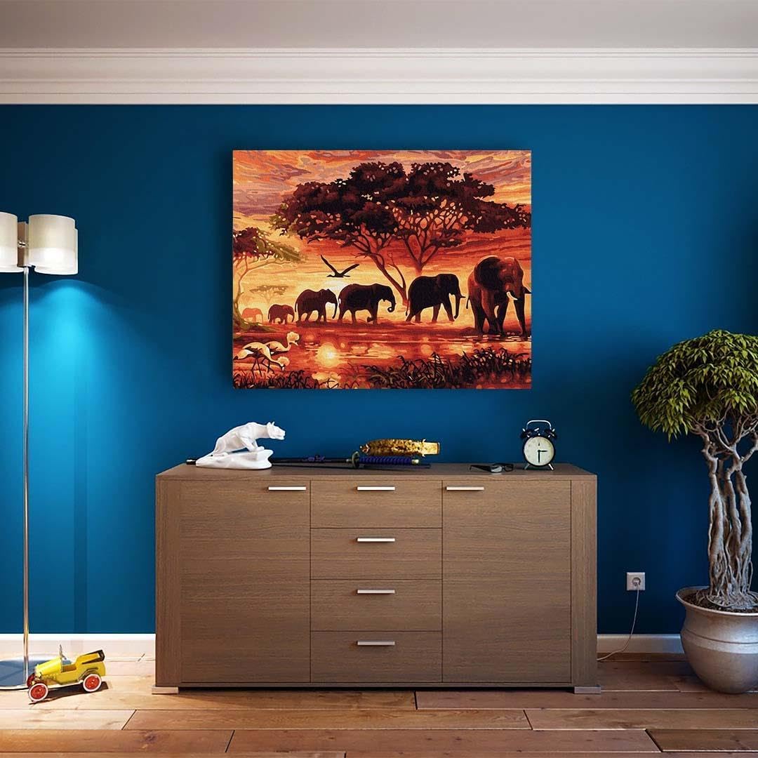 Artnapi Malen nach Zahlen Erwachsene mit Rahmen | DIY Handgemalt | Tiere - Geist Afrika | Kit für An