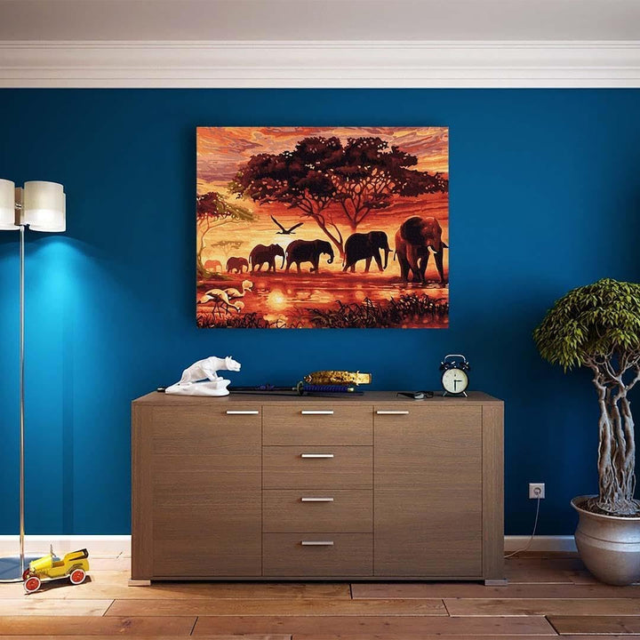 Artnapi Malen nach Zahlen Erwachsene mit Rahmen | DIY Handgemalt | Tiere - Geist Afrika | Kit für An