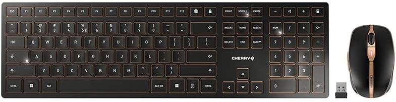 CHERRY DW 9000 Slim, Kabelloses Tastatur- und Maus-Set, EU-Layout (QWERTY), Bluetooth & 2,4 GHz Funk