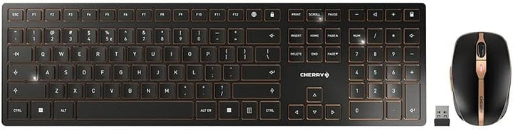 CHERRY DW 9000 Slim, Kabelloses Tastatur- und Maus-Set, EU-Layout (QWERTY), Bluetooth & 2,4 GHz Funk