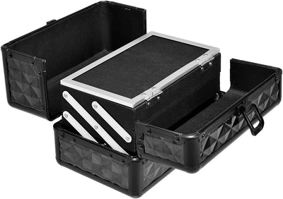 COSTWAY Beauty Case Schminkkoffer Kosmetikkoffer, Schmuckkoffer 23 x 15 x 18cm, Friseurkoffer mit Sp