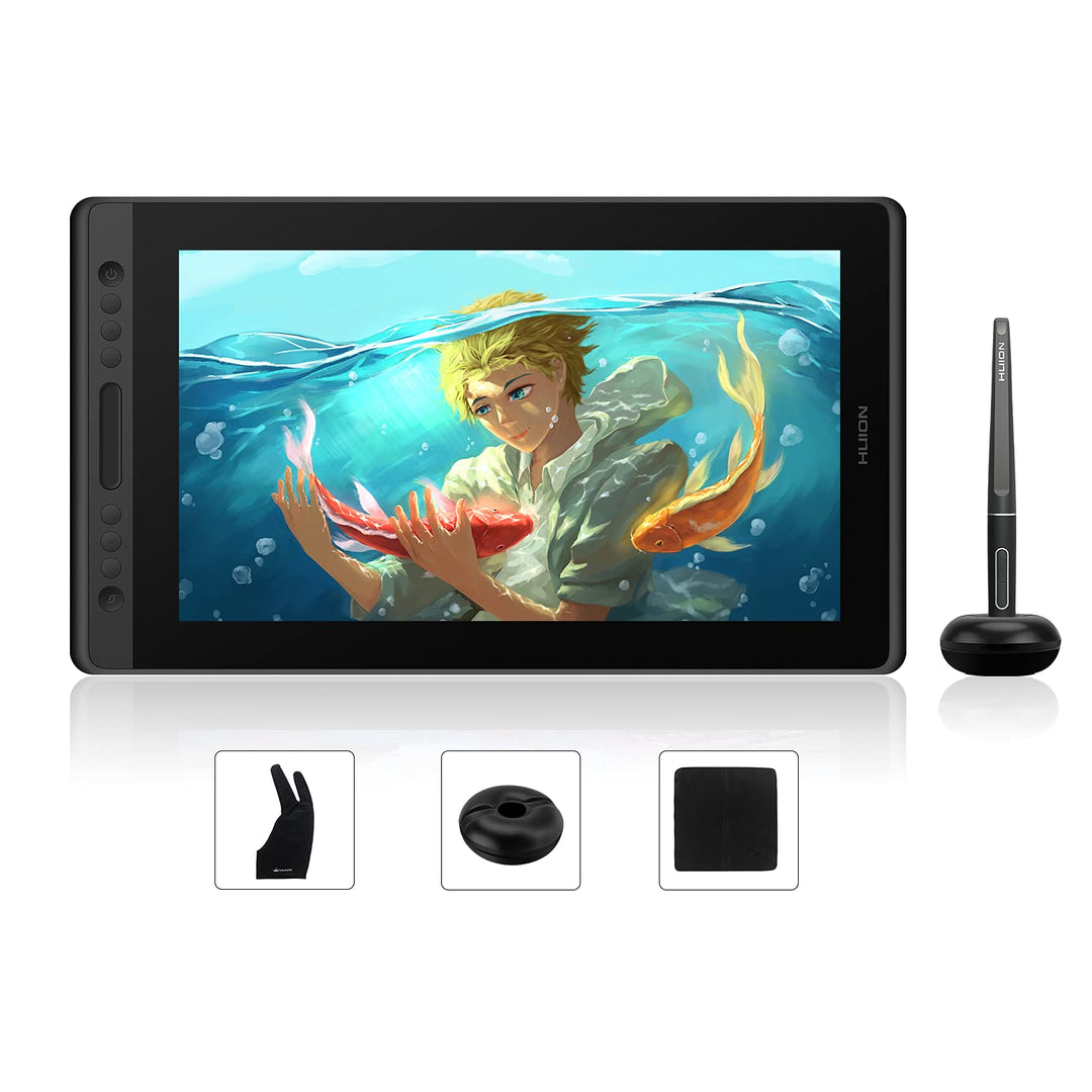 HUION Kamvas Pro 16 Grafiktablett mit Display Drawing Tablet mit Tilt-Funktion und 6 Drucktasten+1 T
