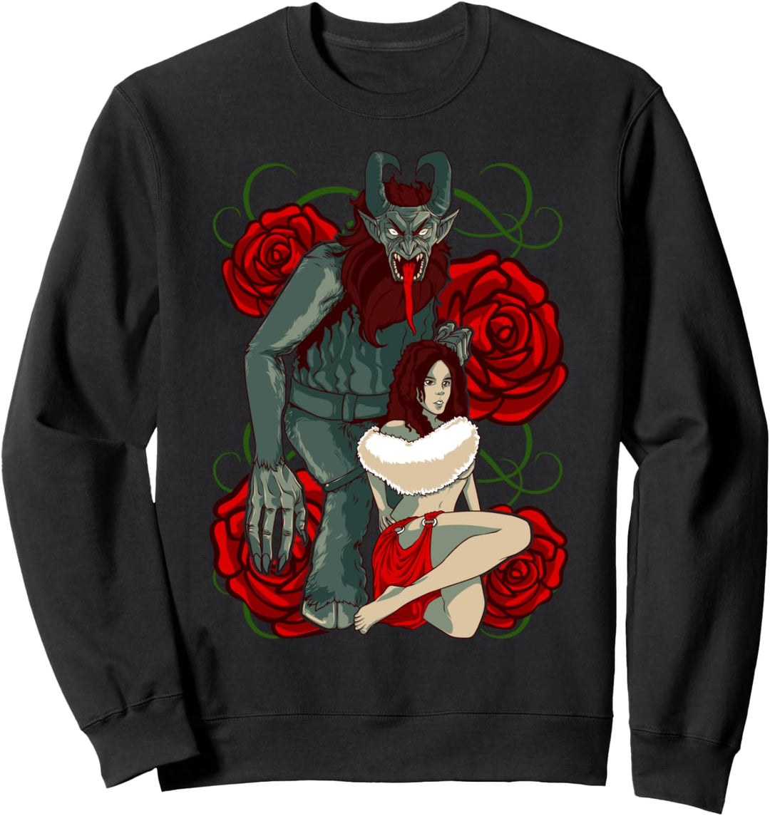 Gruss Vom Krampus Böse Frohe Krampus Frau Weihnachten Dämon Sweatshirt