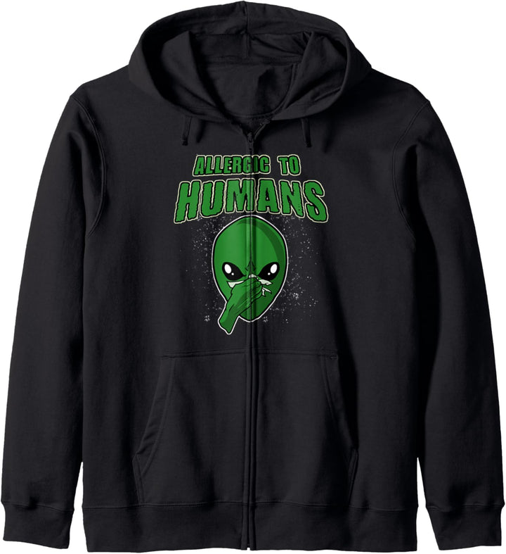 Alien Weltraum Ausserirdischer Geschenk - Allergic To Humans Kapuzenjacke
