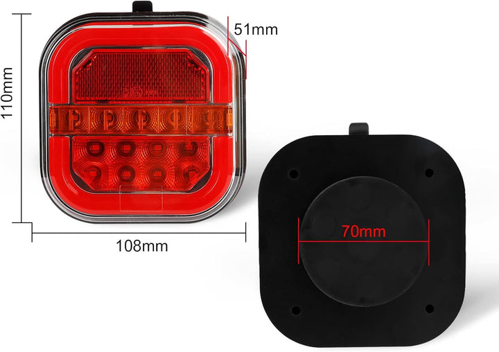 AOHEWEI Kabellose Beleuchtung LED Set Magnetische Anhänger Rücklichter Kabel frei 12V/24V LKW hinten