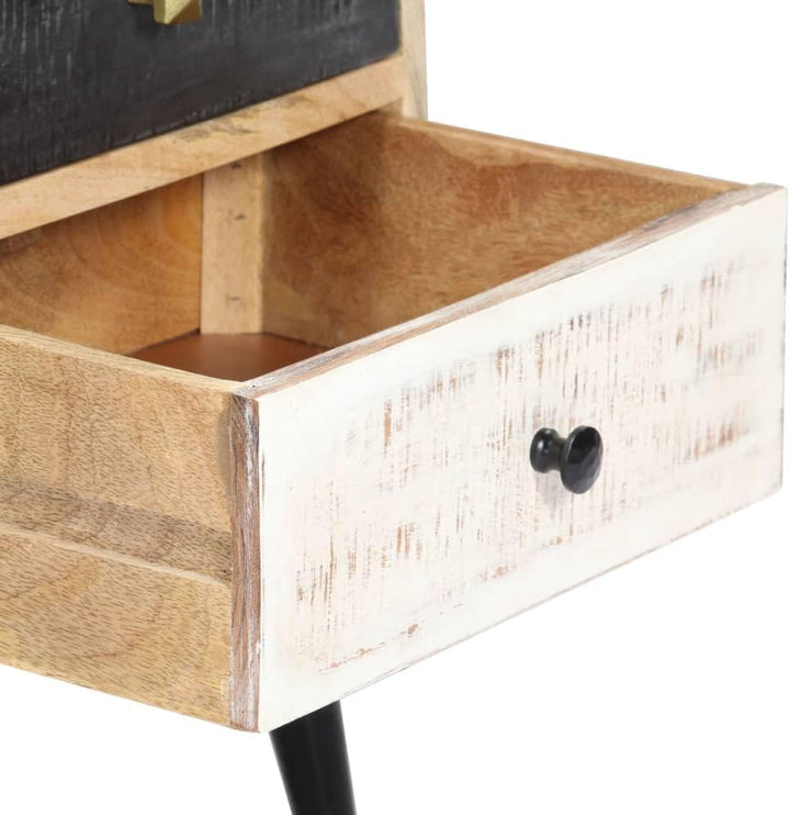 vidaXL Mangoholz Massiv TV Schrank mit 2 Schubladen TV Möbel Lowboard Fernsehtisch Fernsehschrank Hi