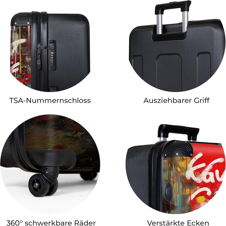 NoBoringSuitcases.com® Koffer XL Gross 77x51.5x28 cm Hartschale Reisekoffer 4 Rollen Leicht Koffer T