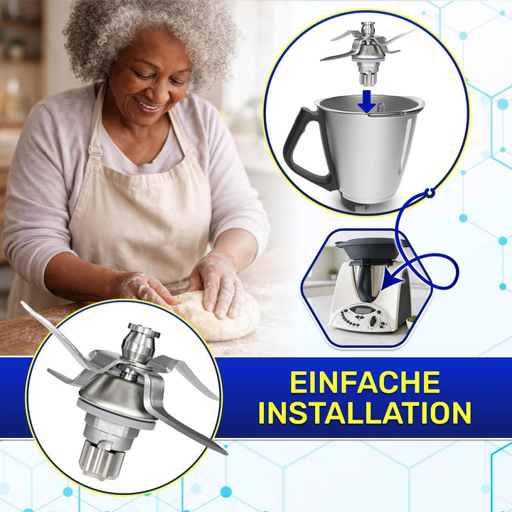 MONTERAL Satz Messer für Thermomix TM31 mit Dichtungsring - Ersatzmesser für Vorwerk Küchenmaschine