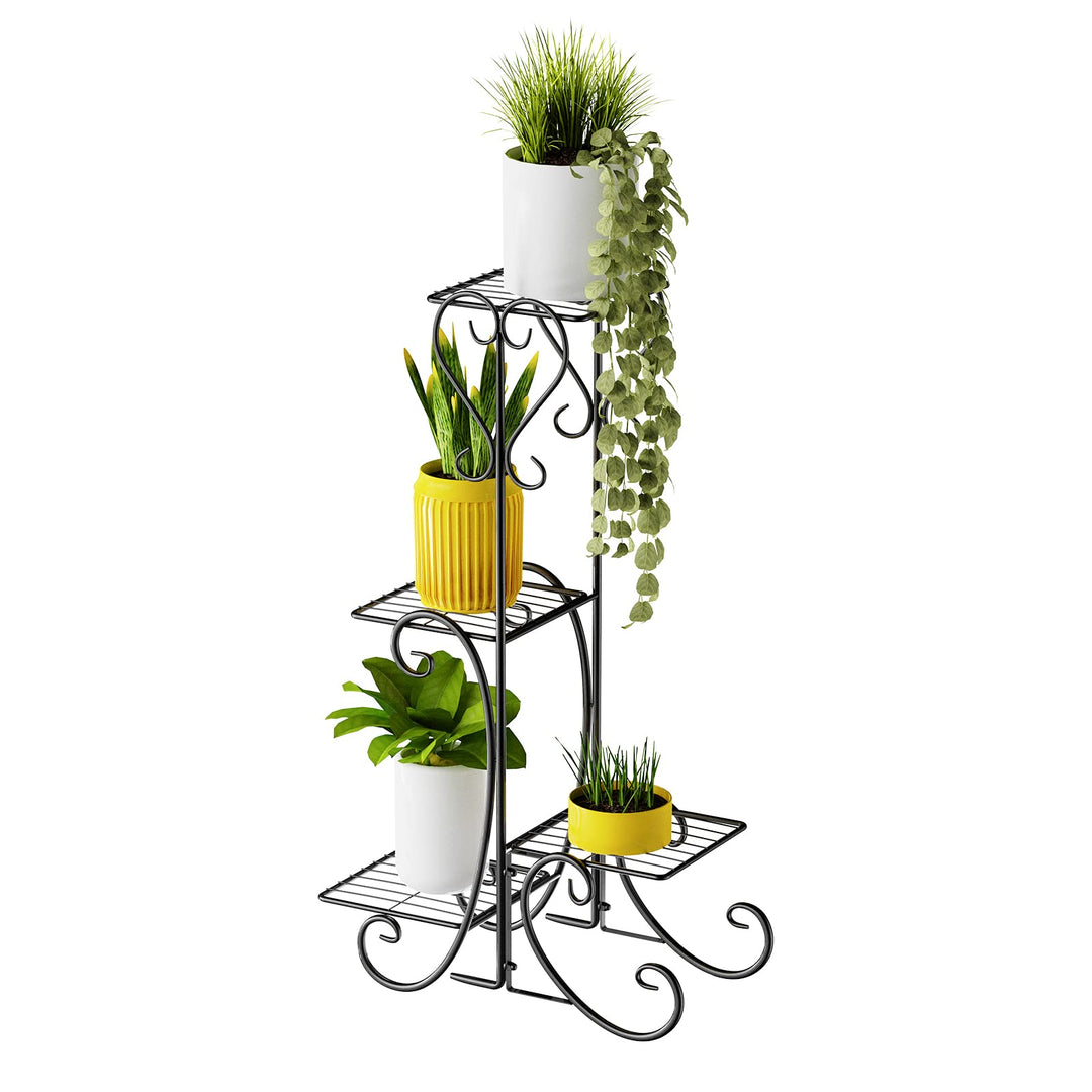 Yumyolk Blumenregal Pflanzenregal 4-Tier, Pflanzenständer Mehrstöckig Blumenständer Blumenbank Blume