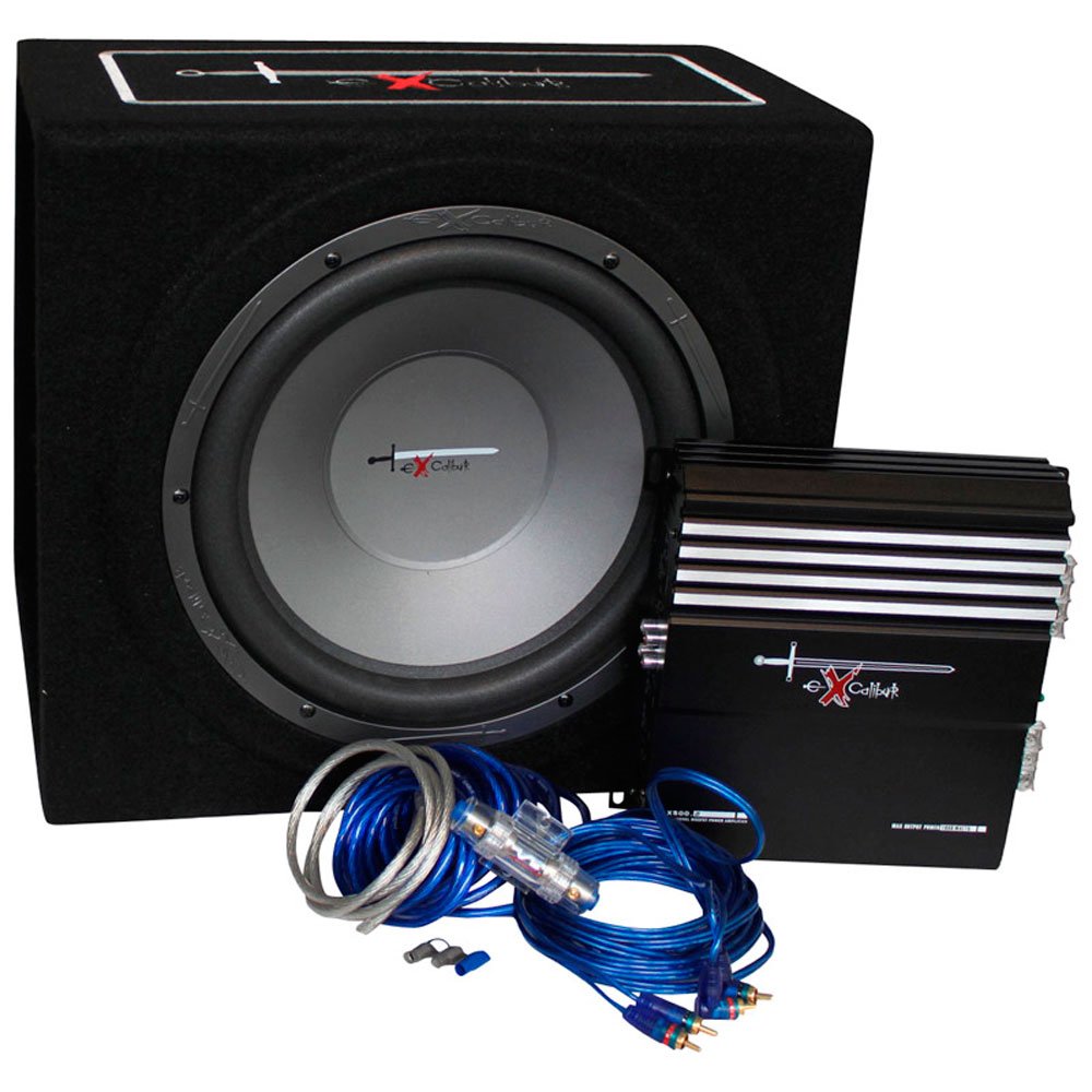 AutoStyle Excalibur X.3 Extreme Reflex-Bass-Boxen-Set, 30,5 cm, mit 1000 W Verstärker, Kabelset und