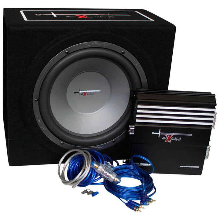 AutoStyle Excalibur X.3 Extreme Reflex-Bass-Boxen-Set, 30,5 cm, mit 1000 W Verstärker, Kabelset und