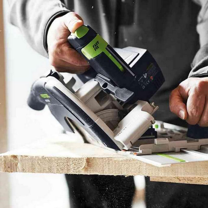 Festool Akku-Handkreissäge HKC 55 5,0 EBI-Plus-SCA (mit Akkupacks, Schnellladegerät, Kreissägeblatt,