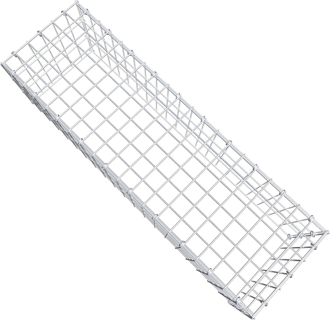 GABIONA Anbau-Gabione Typ3 eckig, Maschenweite 5 x 10 cm, Tiefe 30 cm, Gabione 100 x 30 x 30 cm (L x