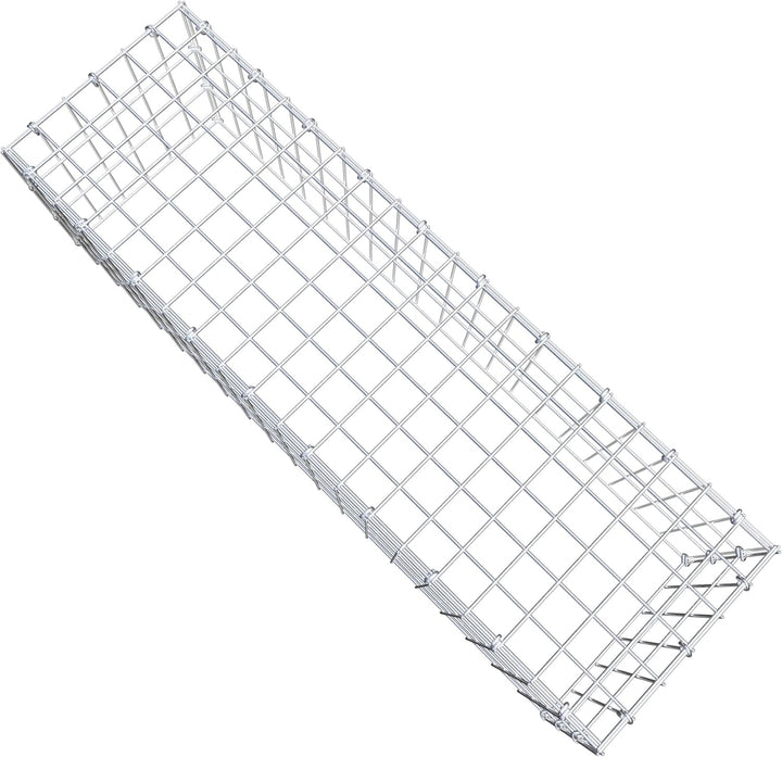 GABIONA Anbau-Gabione Typ3 eckig, Maschenweite 5 x 10 cm, Tiefe 30 cm, Gabione 100 x 30 x 30 cm (L x