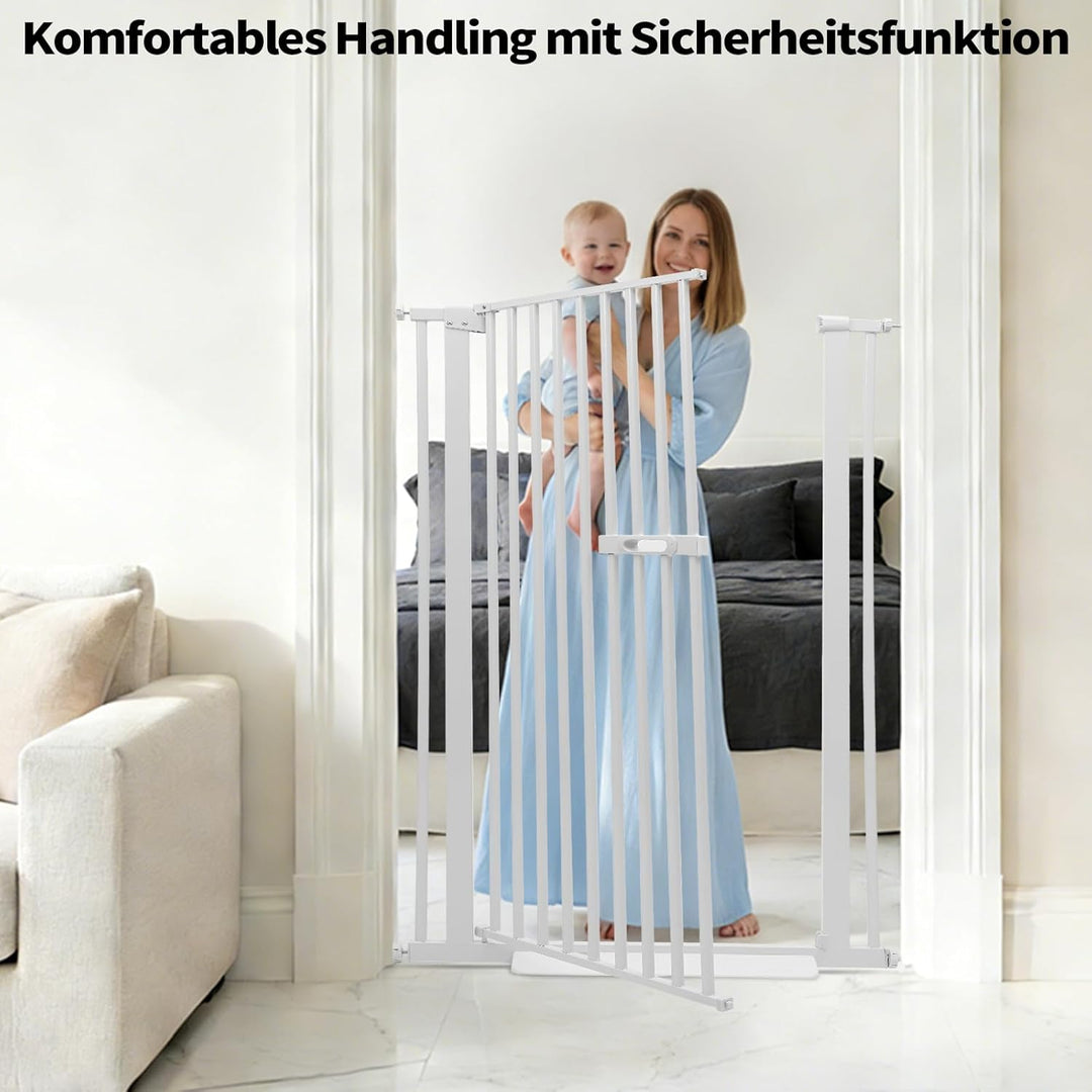 Katzengitter Tür, Schutztor Ausziehbar Haustiere Katzentiertor 150cm Haustiergitter Extra Hoch mit D