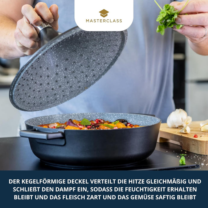 MasterClass Tajine-Form aus Aluminiumguss mit selbstbindendem Kegeldeckel, 4 l, Antihaftbeschichtung