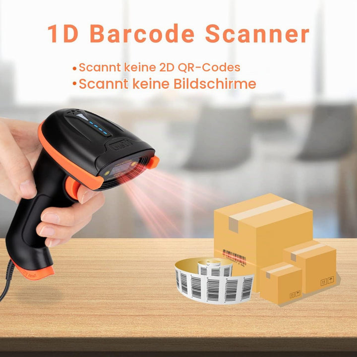 Tera Barcode-Scanner 1D Laser USB Wired Kabelgebunden Handheld Barcodescanner Handscanner Lesegerät