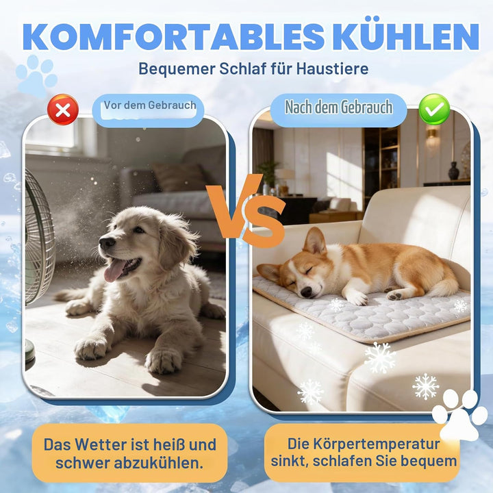 Kühldecke für Hunde 98x70CM, aus hochwertigem, atmungsaktivem Polyestergewebe,Kratzfest, langlebig &amp;