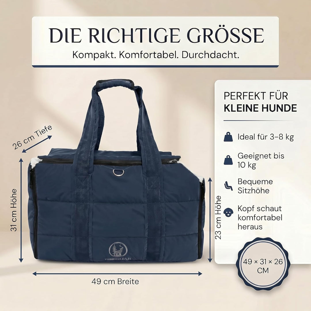 3-in-1 Hundetasche für kleine Hunde 10kg – Hundetragetasche, mobiles Kuschelnest &amp; Reisedecke – Trag