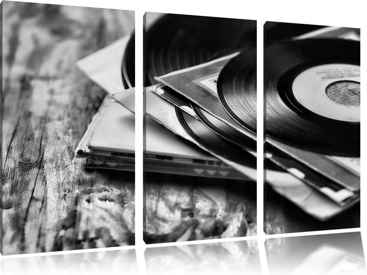 Pixxprint Mixtape, Schallplatte, DJ als Leinwandbild/Grösse: 3 Teilig (120x80) cm/Wandbild/Kunstdruc