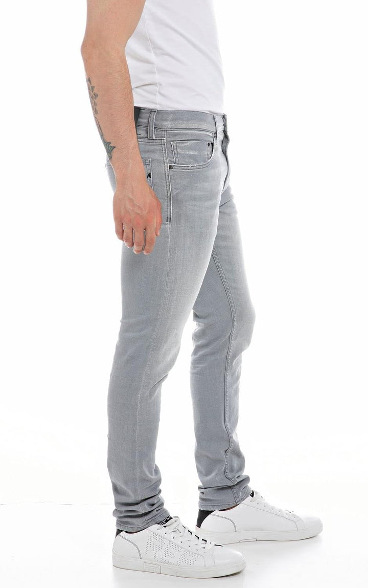 Replay Herren Jeans Mickym Slim-Fit 33W / 30L Light Grey 095, 33W / 30L Light Grey 095