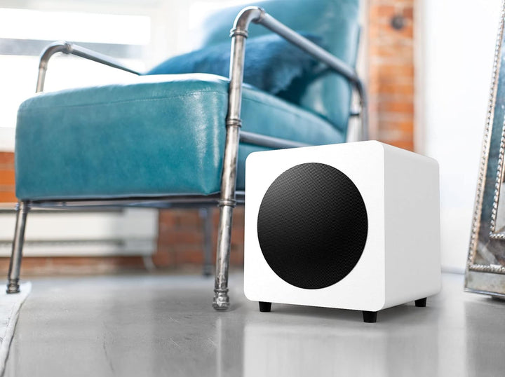 Kanto SUB8VMW Sealed Powered Subwoofer | 300W Peak Power | 8" Woofer | Matte White, Matte White