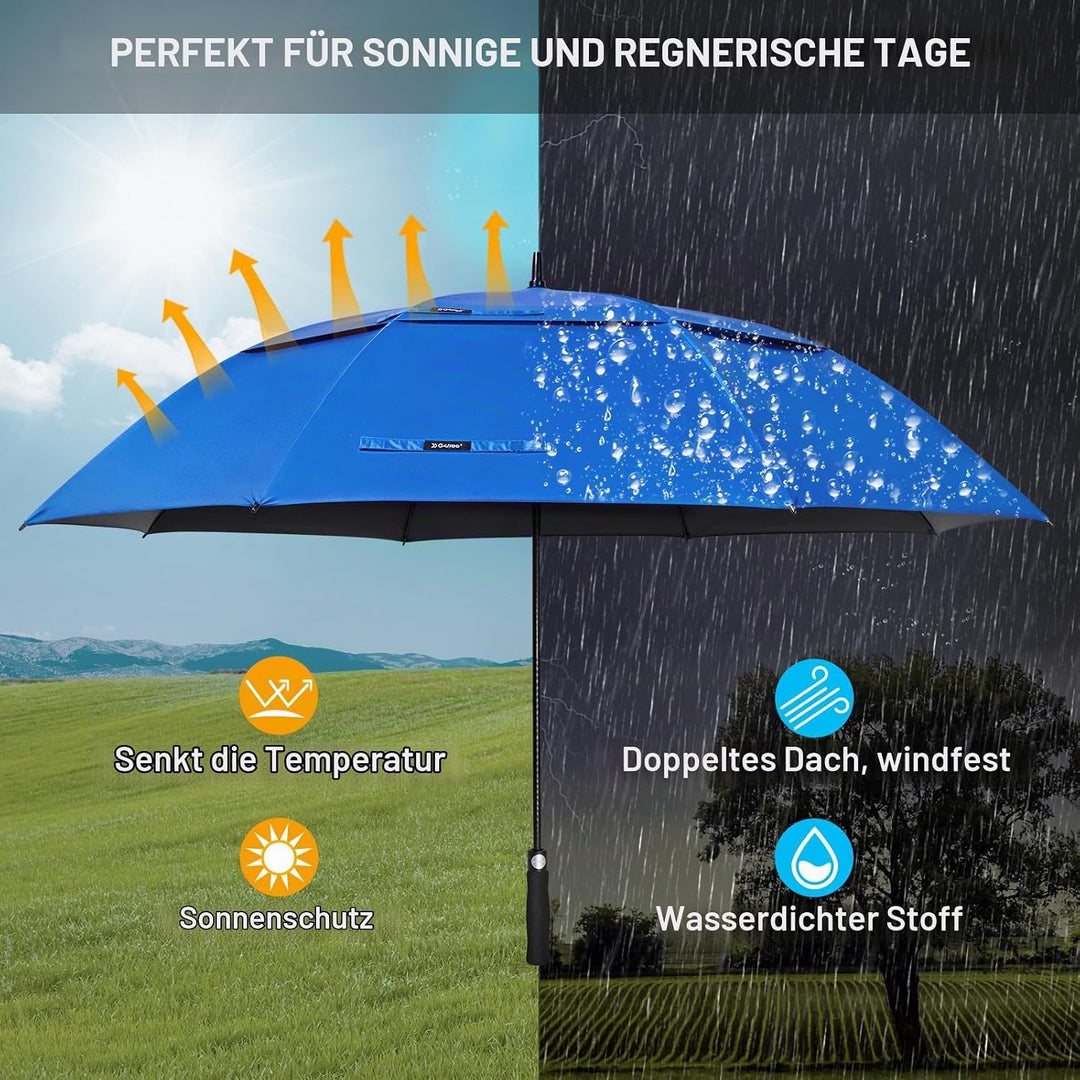 G4Free 62/68/72 Inch UV-Schutz Winddicht Sonnen- und Regenschirm Golfschirm Autorisches Öffnen Doppe