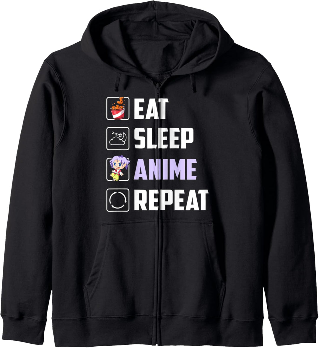 Essen Schlafen Anime Wiederholen Nuggets Manga Anime Kapuzenjacke