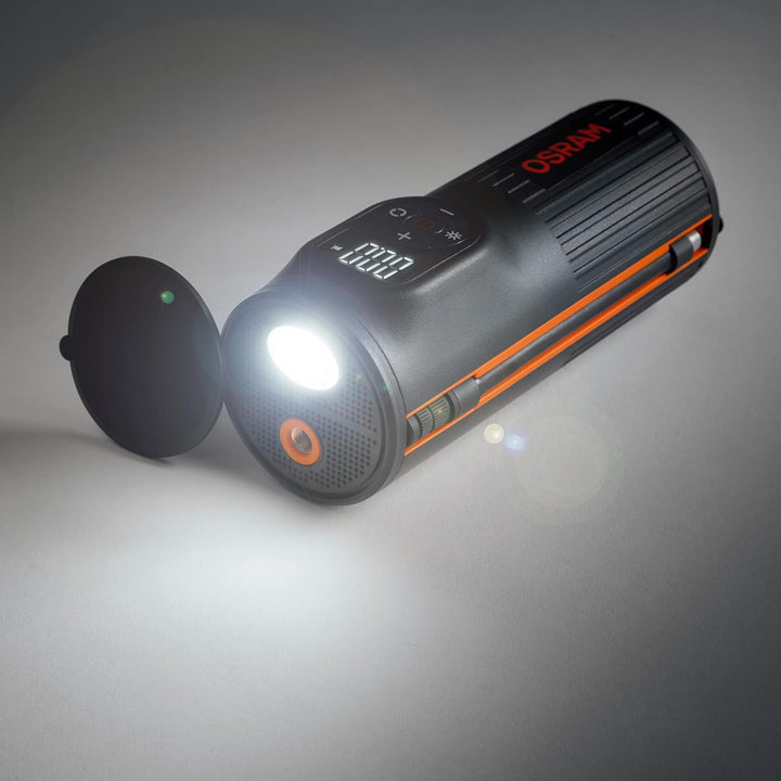OSRAM TYREinflate 2000, kompakte wiederaufladbare Reifenpumpe mit LED Licht, tragbarer Kompressor fü