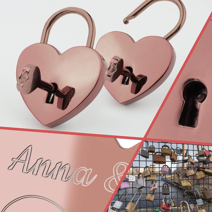Geschenkfreude Liebesschloss mit Gravur witterungsbeständig - personalisierte Geschenke für Paare zu