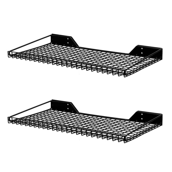 Wallmaster Garagen-Wandregal, 2 Stück, 59,9 x 30 cm, Wandhalterung, robuste Metallregale, Netz-Aufbe