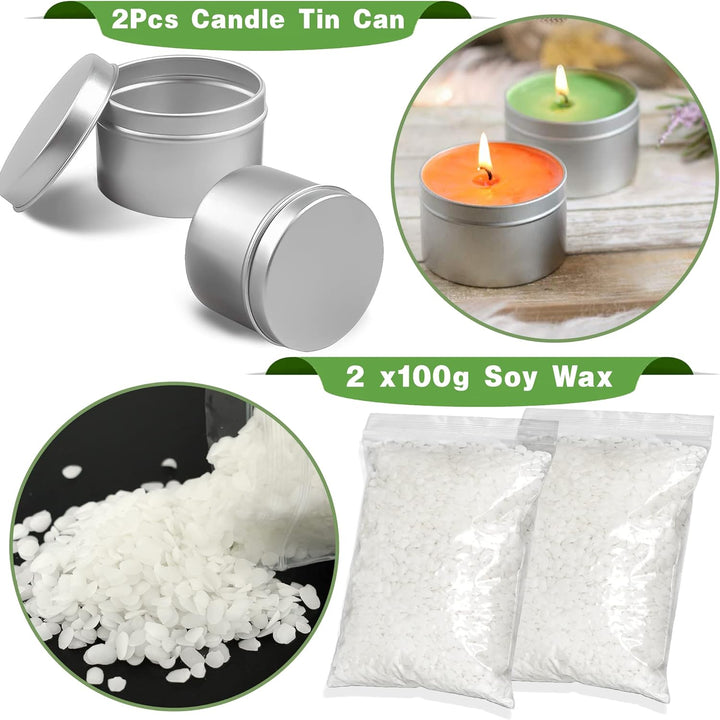 JBEIY Kerzen Giessen DIY Set, Kerzenherstellung Set Anfänger, Kerzen Selber Machen mit Sojawachs Doc