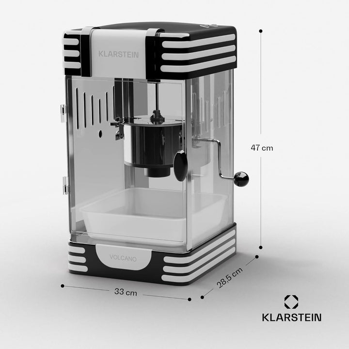 Klarstein Popcornmaschine Klein, Popcornmaschine für Süsses &amp; Salziges Popcorn, 300W Popcorn Maker,