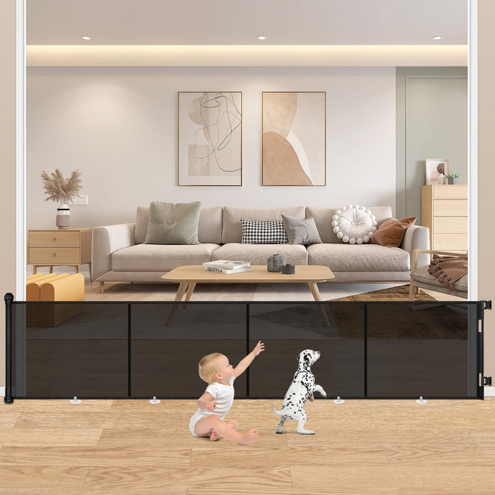 86x500cm Extra breites Türschutzgitter Ausziehbar, MYPIN Sicherheitstor Hundetor für Indoor-Wohnzimm