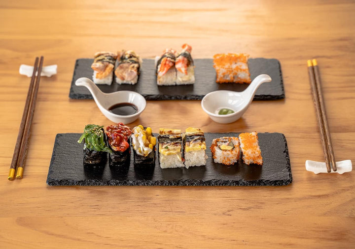WLWNWFT Sushi Set 30x10 cm, Sushi Geschirr Set 2er Set, Sushi Teller Sushi Geschirr Sushi Platte Sch