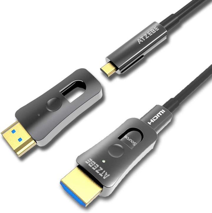 HDMI Glasfaser Kabel -50m, 4k HDMI-Kabel 2.0 unterstützt 4K@60Hz HDR, YUV4:4:4 8bit, 3D, ARC, HEC, C