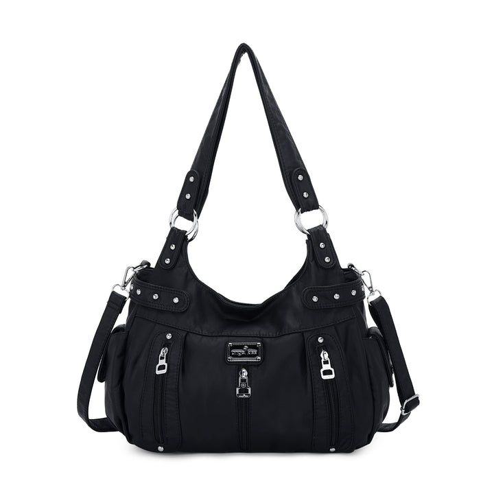 Angelkiss Large Purses and Handbags for Women Washed Faux Leather Crossbody Hobo Satchel Shoulder Ha