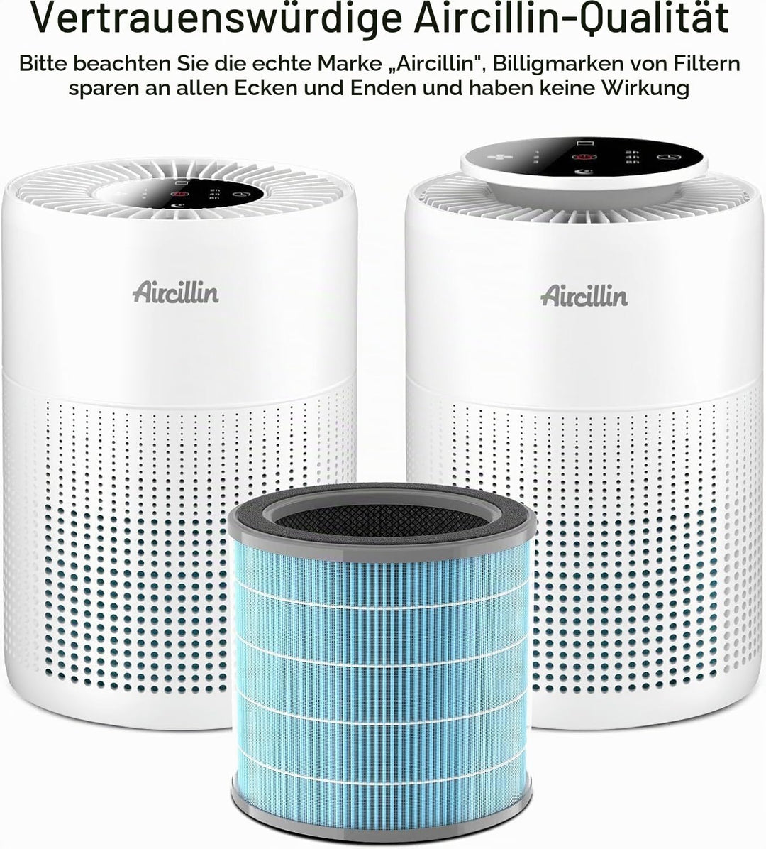 Aircillin 2 Pack Luftreiniger AP070A &amp; AP070B Ersatzfilter, 5-Stufiges Filtersystem, H13 True HEPA F