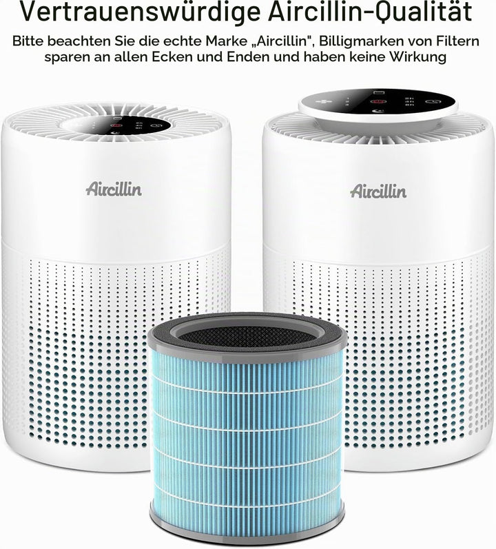 Aircillin 2 Pack Luftreiniger AP070A &amp; AP070B Ersatzfilter, 5-Stufiges Filtersystem, H13 True HEPA F