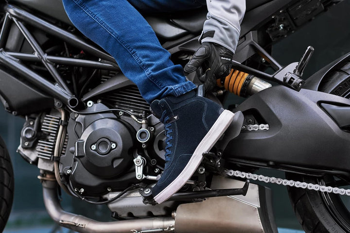 SHIMA SX-2 EVO Motorradschuhe für Herren - Atmungsaktiv, Verstärkte Leder Biker Motorradstiefel Männ