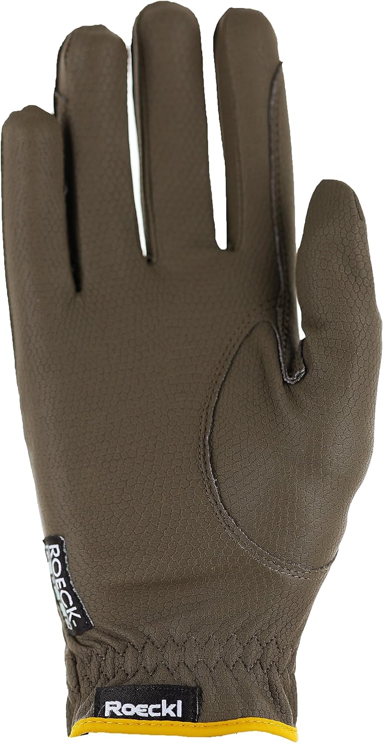 Roeckl Sports Reithandschuh Malta, Turnier Sommer Handschuh, 5 Farben, Grösse 6-10.5 6 Khaki/Senf, 6