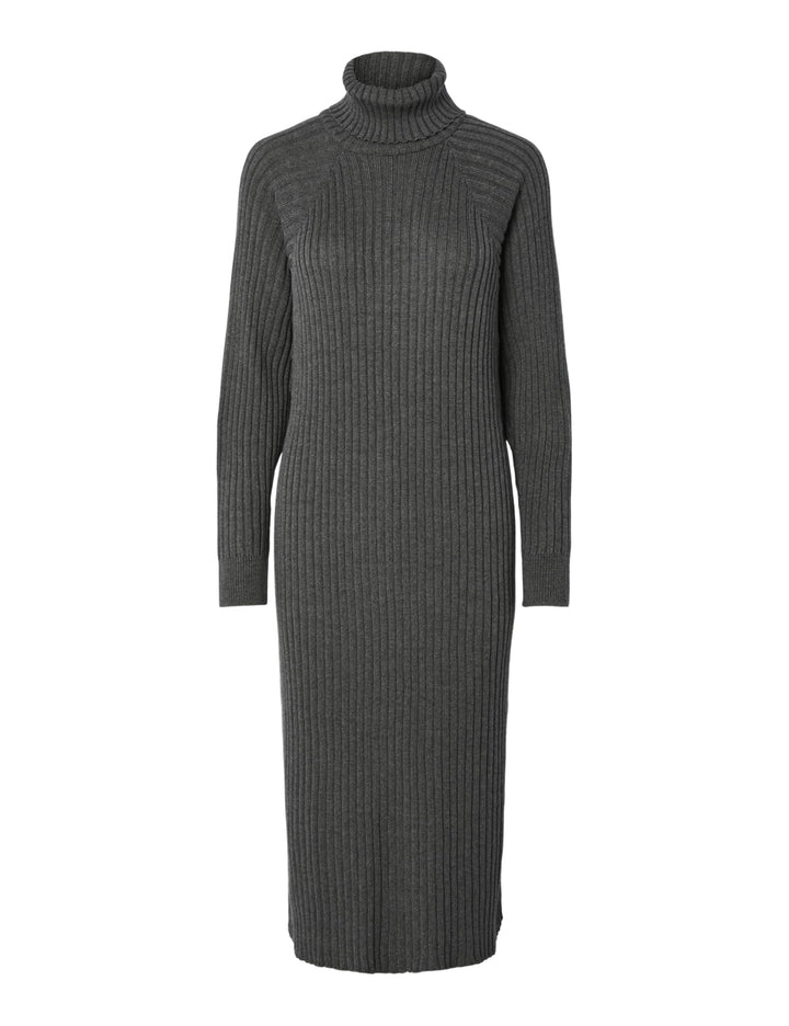 YAS Damen Yasmavi Knit Midi Rollneck Dress S. Noos Strickkleid XS Medium Grey Melange, XS Medium Gre