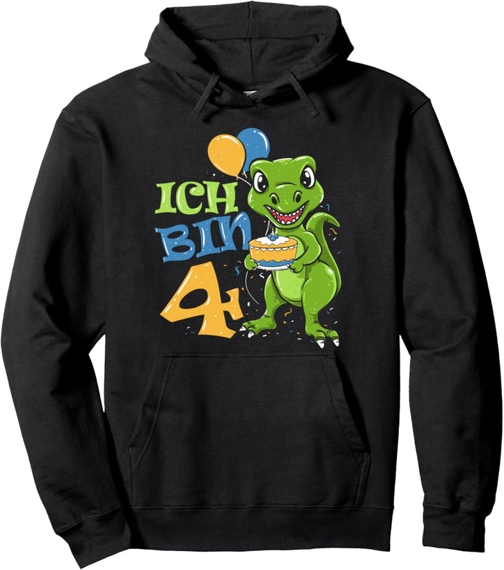 Vier Jahre Alt Kindergeburtstag - Ich Bin 4 T-Rex Pullover Hoodie