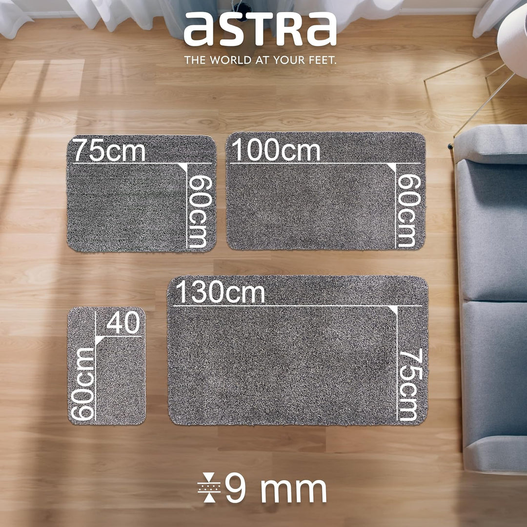 Astra Schmutzfangmatte innen waschbar 2er Set 40x60 cm – Sauberlauf anthrazit 100% Baumwolle Türmatt