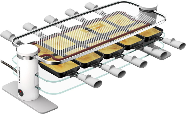 LAGRANGE Raclette-Gerät für 10 Personen, 1200 W, Glasplatten, abnehmbare obere Platte für einfache R