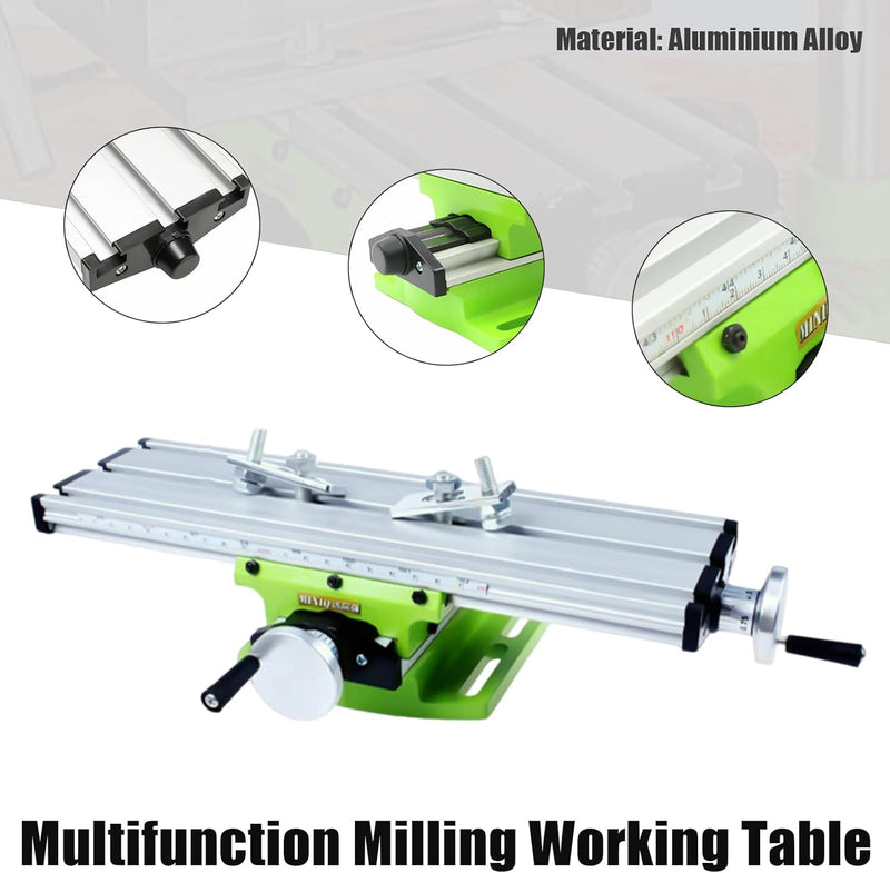 Kreuztisch für Ständerbohrmaschine, 2-Achsen Einstellbarer Tischbohrmaschine, X 20CM Y 5CM, Hochpräz