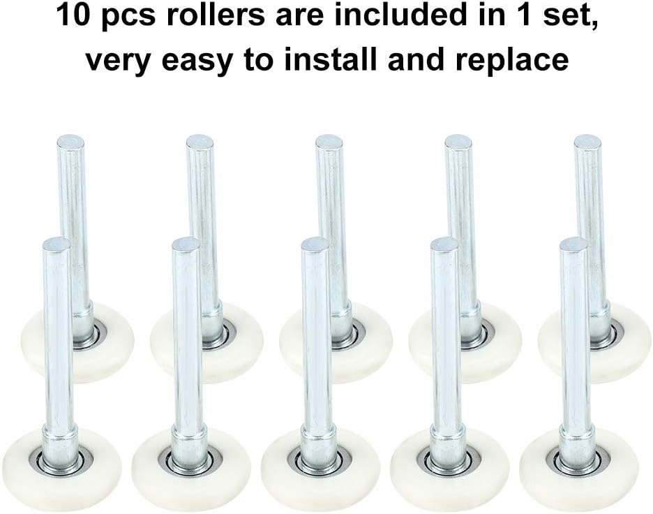 Garagentorrolle 10PCS, Nylon-Türräder Ersatz-Garagenrolle 2'' Vorbau