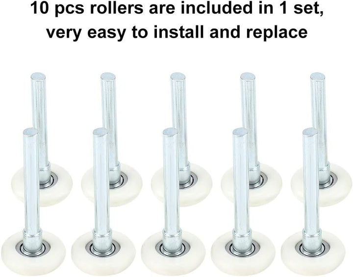Garagentorrolle 10PCS, Nylon-Türräder Ersatz-Garagenrolle 2'' Vorbau
