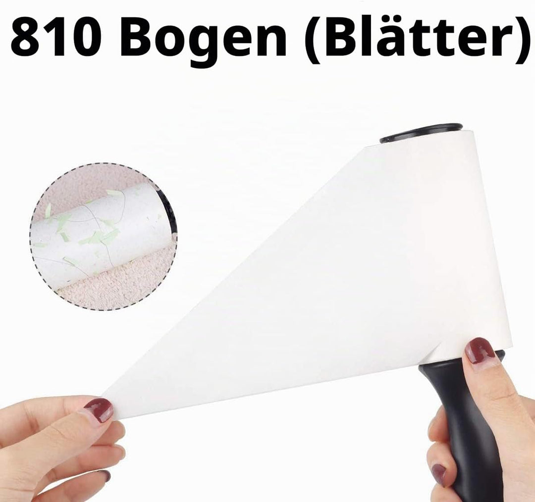 CROING Fusselrollen für Haustiere, 810 Blatt Fusselroller-Nachfüllpackungen & 2 Griffe, 90 Blatt pro
